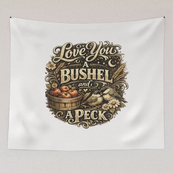 Item preview, Love You a Bushel and a Peck Rustic Folk Romance Quote designed and sold by Places On Earth.
