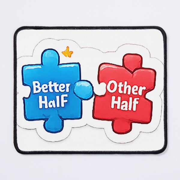Item preview, Better Half Other Half Puzzle Couple Sticker | Cute Love Matching Design designed and sold by AestheticLoveArt.