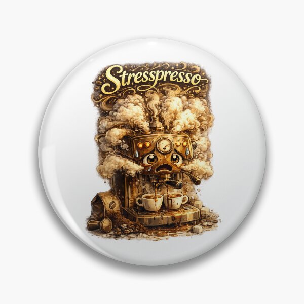 Item preview, Stresspresso — Funny Coffee Pun Art | Aggressive Espresso Machine Illustration | Coffee Humor Print designed and sold by StrayaDesign.