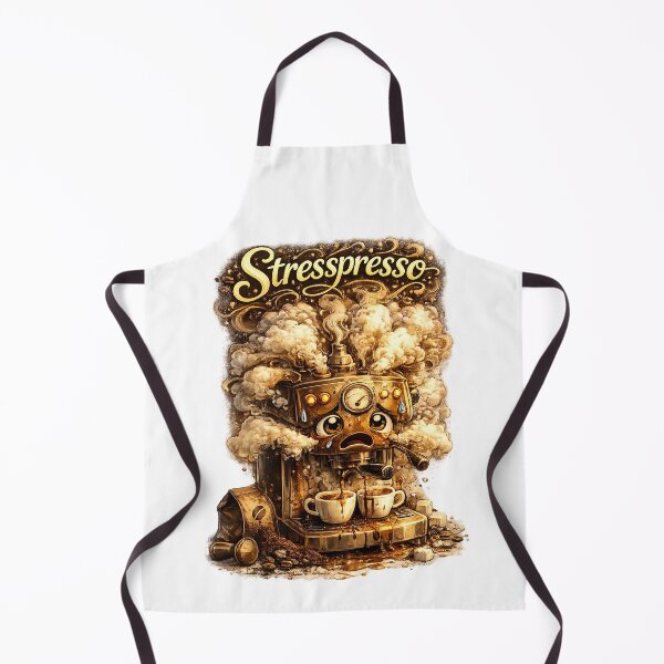 Item preview, Stresspresso — Funny Coffee Pun Art | Aggressive Espresso Machine Illustration | Coffee Humor Print designed and sold by StrayaDesign.
