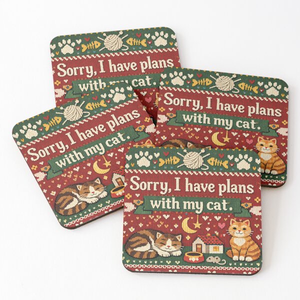 Item preview, Sorry I have plans with my cat knitting design designed and sold by Mauswohn.