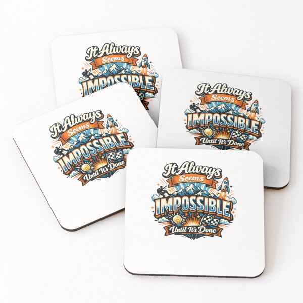 Item preview, It Always Seems Impossible Until It’s Done – Motivation Quote Mountain  designed and sold by Places On Earth.