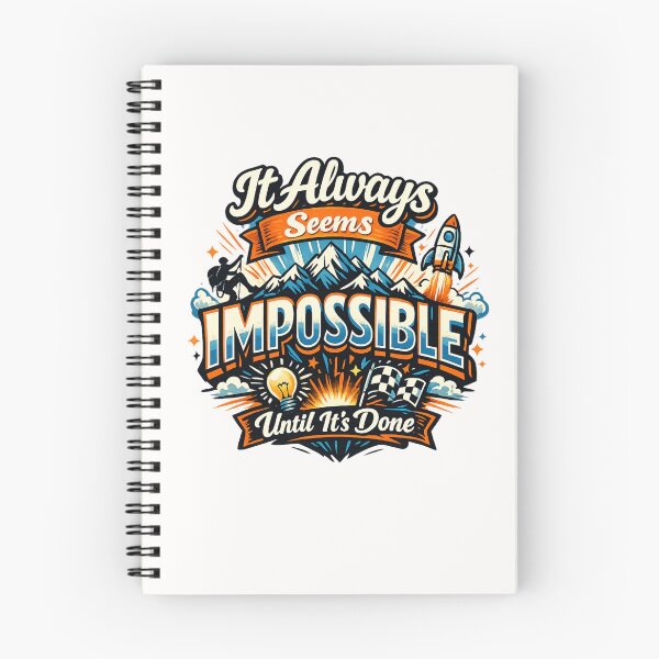 Item preview, It Always Seems Impossible Until It’s Done – Motivation Quote Mountain  designed and sold by Places On Earth.