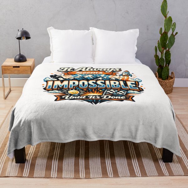 Item preview, It Always Seems Impossible Until It’s Done – Motivation Quote Mountain  designed and sold by Places On Earth.