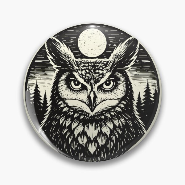 Item preview, Silent Watch - Owl in woodcut style designed and sold by ZeitgeistSeason.