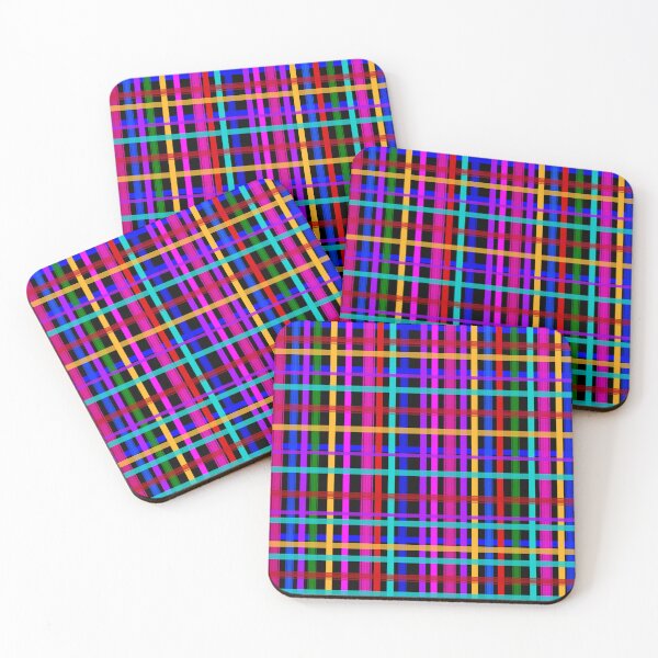 Item preview, Bright Colorful Plaid on Black  designed and sold by JaygiesDesign.