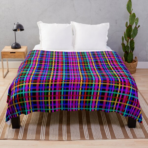 Item preview, Bright Colorful Plaid on Black designed and sold by JaygiesDesign.