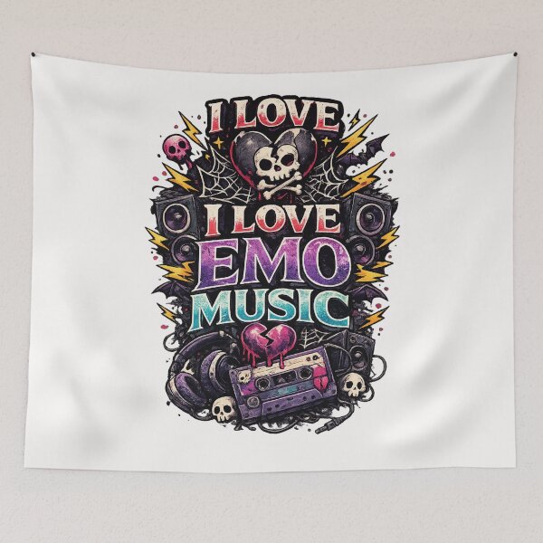 Item preview, I Love Emo Music – Alternative Music Quote designed and sold by Places On Earth.