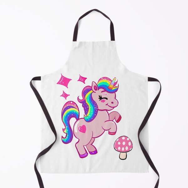Item preview, Pink Unicorn & Rainbow Mane with Polka Dot Mushroom - Whimsical Fantasy Art designed and sold by Artonmytee.