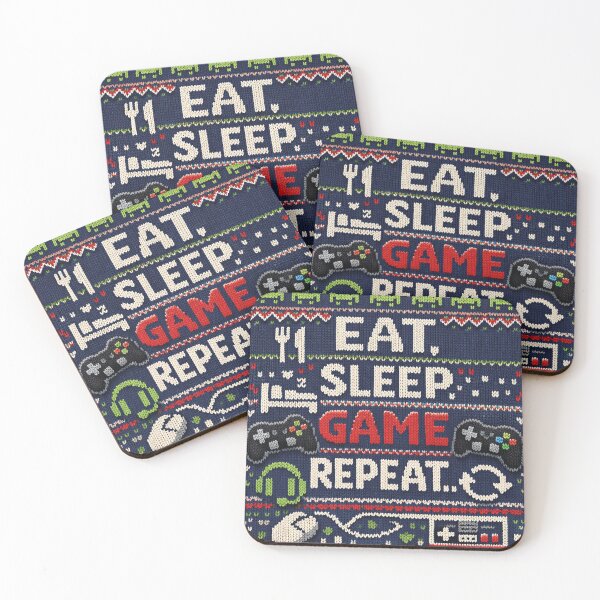 Item preview, Eat Sleep Game Repeat Knitting Pattern designed and sold by Mauswohn.