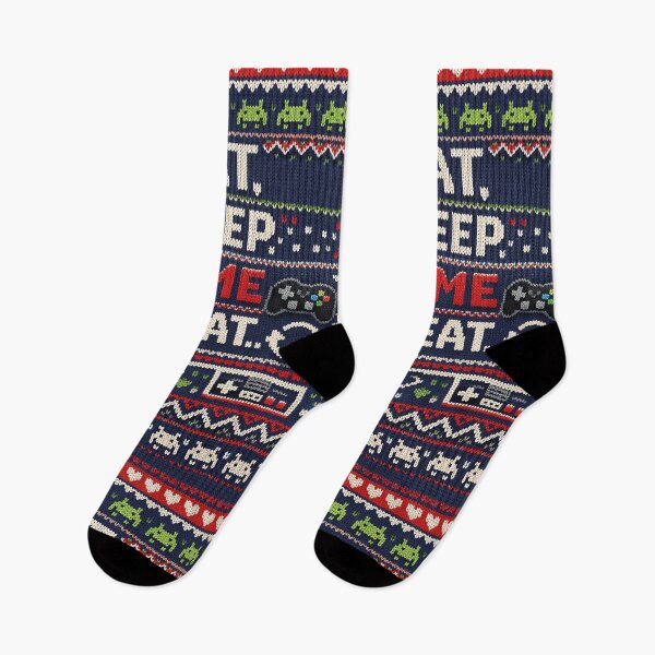 Item preview, Eat Sleep Game Repeat Knitting Pattern designed and sold by Mauswohn.
