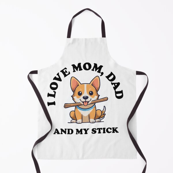 Artikelvorschau, Ich liebe meine Mama, meinen Papa und meinen Stock – Lustiges Hundezitat entworfen und verkauft von love creative.