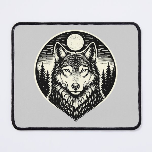 Item preview, Night Howler - Wolf in Woodcut Style designed and sold by ZeitgeistSeason.