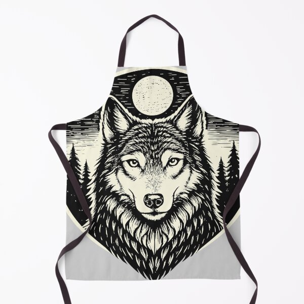 Item preview, Night Howler - Wolf in Woodcut Style designed and sold by ZeitgeistSeason.