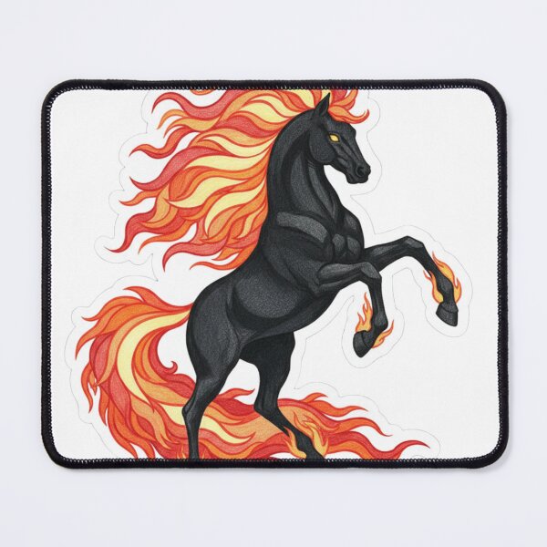 Item preview, Ember Heart Stallion – Hand-Drawn Mythical Fire Horse Sticker designed and sold by Modavedrake.