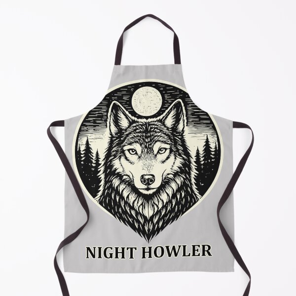 Item preview, Night Howler - Wolf in Woodcut Style designed and sold by ZeitgeistSeason.