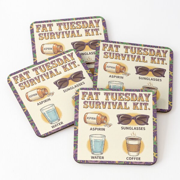 Item preview, Fat Tuesday Survival Kit | Hangover Cure Funny designed and sold by ryanguas.
