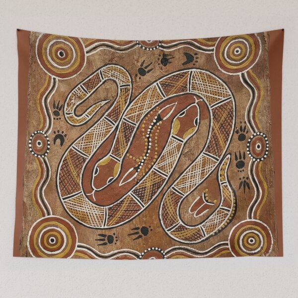 Item preview, Ochre Coils: Two Inland Taipans in Traditional Australian Aboriginal Art Style designed and sold by FreiherrPK.