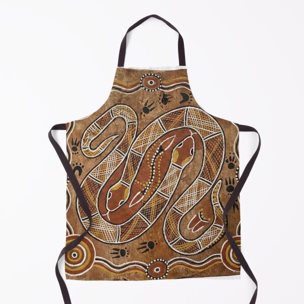Item preview, Ochre Coils: Two Inland Taipans in Traditional Australian Aboriginal Art Style designed and sold by FreiherrPK.