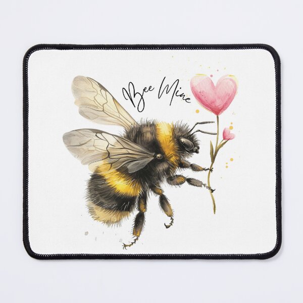 Item preview, Bee Mine - Cute Vintage Watercolor Bumblebee Valentine Pun designed and sold by RaisingRosesArt.