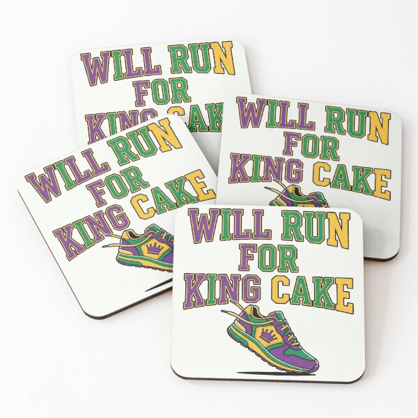 Item preview, Will Run For King Cake | Funny Runner Mardi Gras designed and sold by ryanguas.