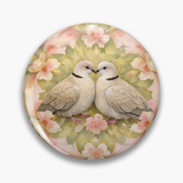 Item preview, Collared Dove Romance – Soft Watercolor Love Birds designed and sold by Colorshow-relax.