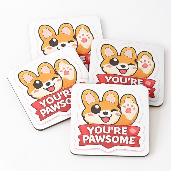 Item preview, You’re Pawsome Cute Dog Love Sticker | Funny Puppy Valentine Gift designed and sold by AestheticLoveArt.