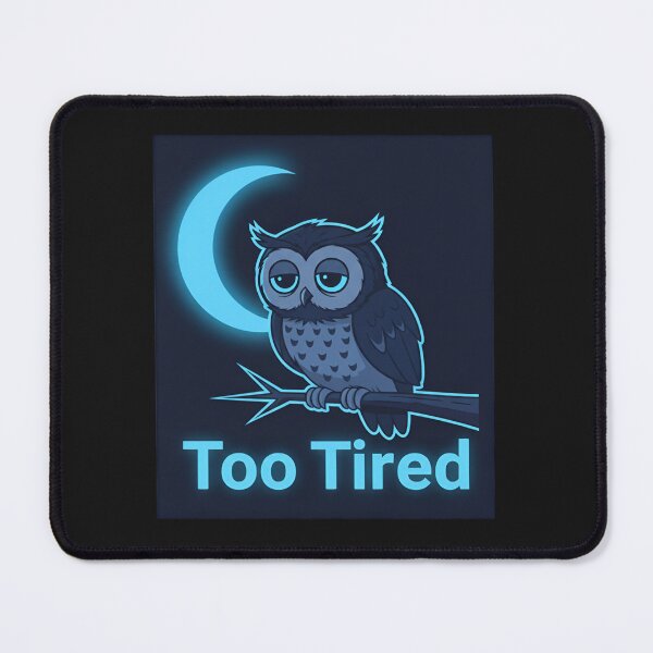 Item preview, Too Tired Owl Sticker – Exhausted Sleepy Owl Meme Shirt for Coffee Lovers & Night Owls designed and sold by ZyxDes.