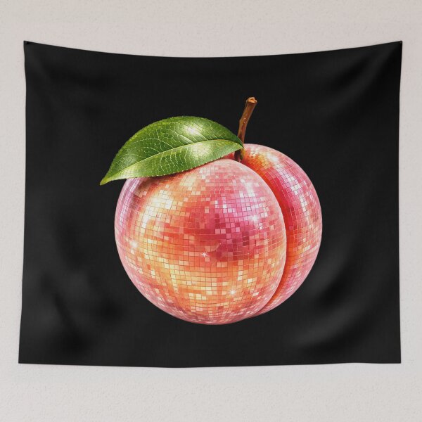 Item preview, Disco Peach Fruit Shiny Mirror Ball designed and sold by xaodffufje95.