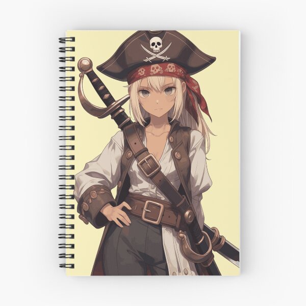 Item preview, Girl blonde pirate skull hat anime style designed and sold by Danime Planet.