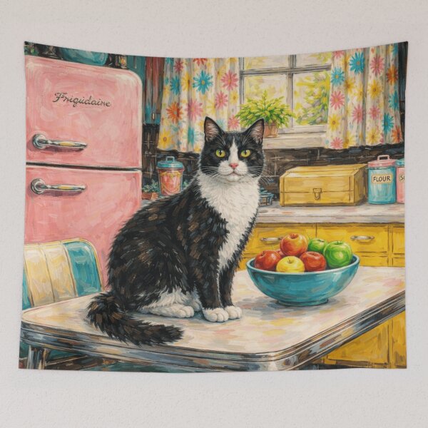 Item preview, Vintage Kitchen With Cat designed and sold by VFWChuck.
