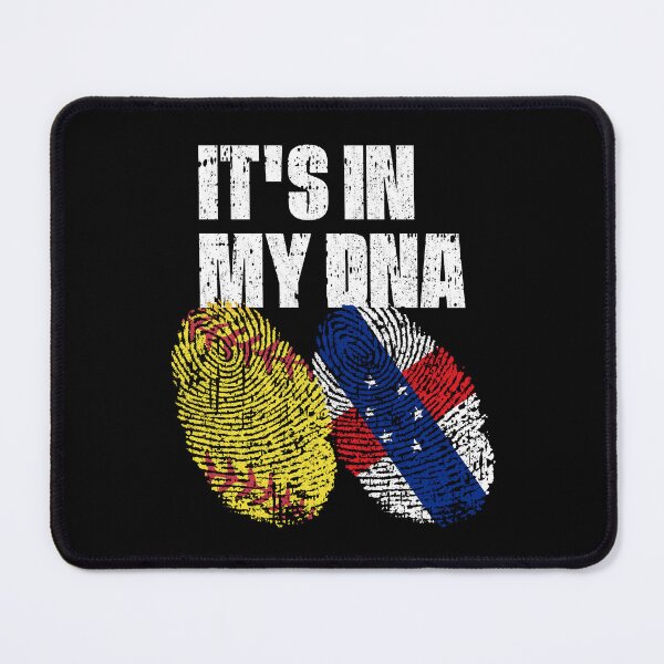 Item preview, IT'S IN MY DNA Softball - Netherlands Antilles Flag Fingerprint designed and sold by CosmoKitsch.