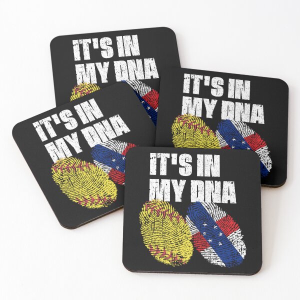 Item preview, IT'S IN MY DNA Softball - Netherlands Antilles Flag Fingerprint  designed and sold by CosmoKitsch.