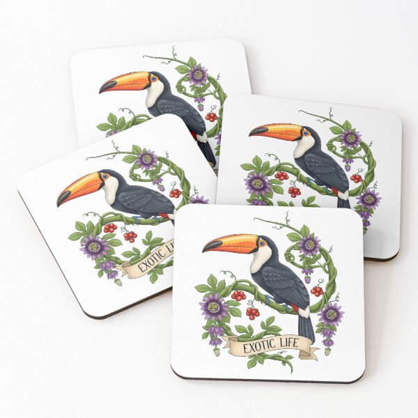 Item preview, Exotic Life Toucan Passion Flowers – Tropical Bird Botanical Rainforest Gift Design designed and sold by Luminari Creations.