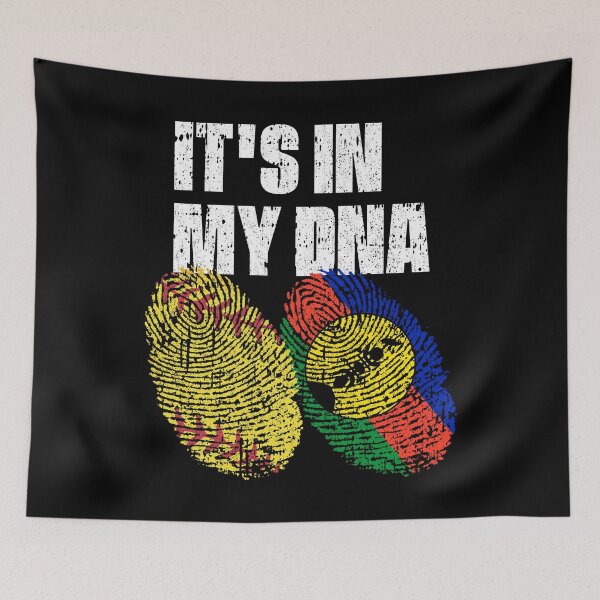 Item preview, IT'S IN MY DNA Softball - New Caledonia Flag Fingerprint  designed and sold by CosmoKitsch.