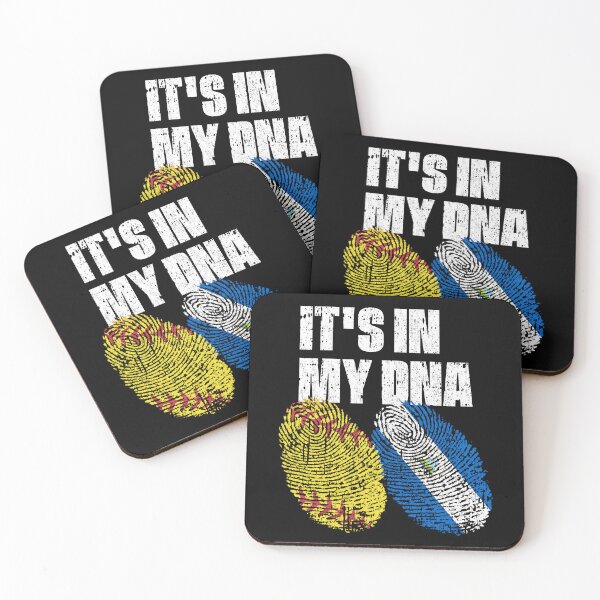 Item preview, IT'S IN MY DNA Softball - Nicaragua Flag Fingerprint  designed and sold by CosmoKitsch.