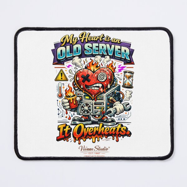 Item preview, My Heart is an Old Server It Overheats Funny Tech Humor Typography Design | Vintage Retro Computer Hardware Illustration for Software Engineers, Coders and IT Professionals by - Vivaan Studio Original designed and sold by Vivaan Studio.
