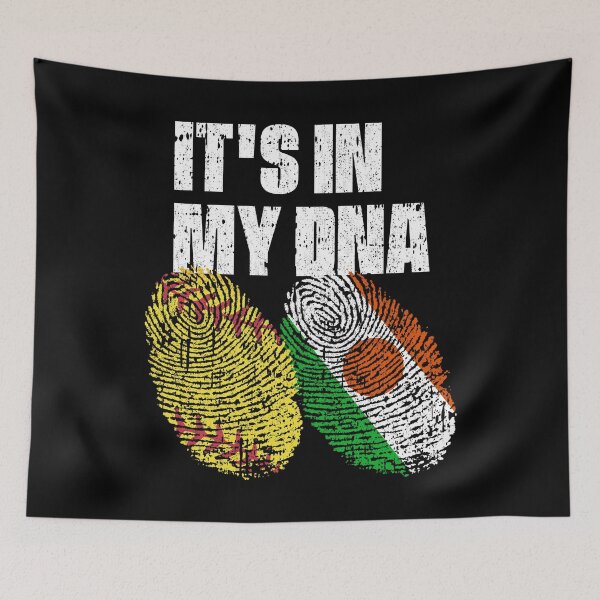 Item preview, IT'S IN MY DNA Softball - Niger Flag Fingerprint  designed and sold by CosmoKitsch.