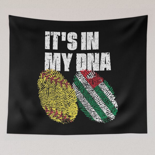 Item preview, IT'S IN MY DNA Softball - Abkhazia Flag Fingerprint  designed and sold by CosmoKitsch.