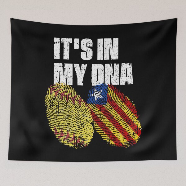Item preview, IT'S IN MY DNA Softball - Catalonia Flag Fingerprint  designed and sold by CosmoKitsch.