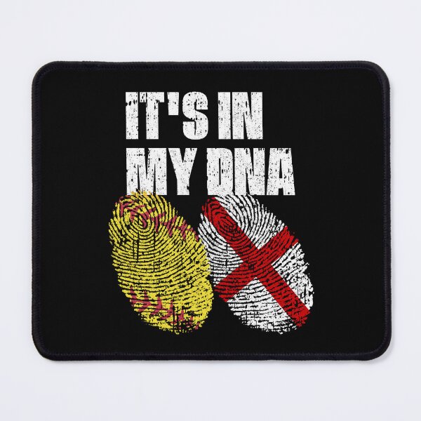Item preview, IT'S IN MY DNA Softball - England Flag Fingerprint designed and sold by CosmoKitsch.