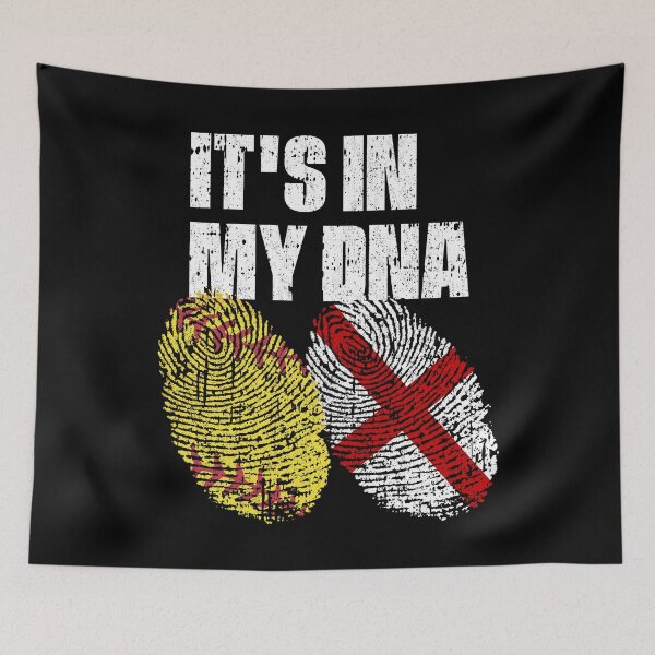 Item preview, IT'S IN MY DNA Softball - England Flag Fingerprint  designed and sold by CosmoKitsch.