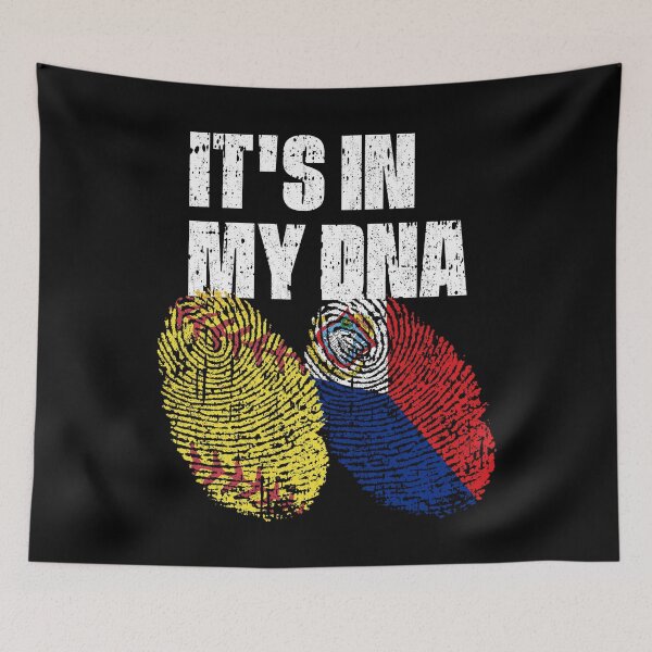 Item preview, IT'S IN MY DNA Softball - Sint Maarten Flag Fingerprint  designed and sold by CosmoKitsch.