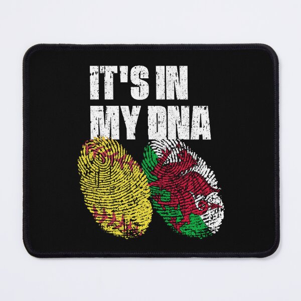 Item preview, IT'S IN MY DNA Softball - Wales Flag Fingerprint  designed and sold by CosmoKitsch.