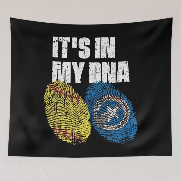 Item preview, IT'S IN MY DNA Softball - Northern Mariana Islands Flag Fingerprint  designed and sold by CosmoKitsch.