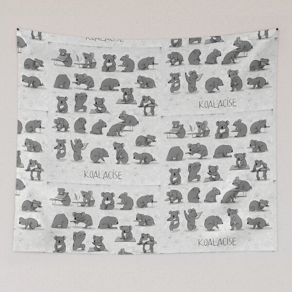 Item preview, KOALACISE FITNESS ART | Funny Koala Yoga & Workout Grid | Minimalist Cute Animal Exercise Illustration designed and sold by SergioMiklos.