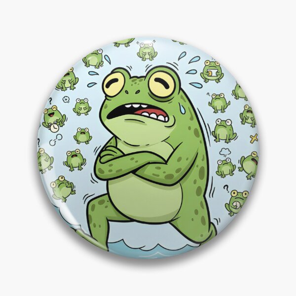 Item preview, Overthinking Frog Sticker – Relatable Anxiety Meme Gift Overthinking Frog Sticker – Too Many Thoughts Anxiety Meme Shirt designed and sold by ZyxDes.