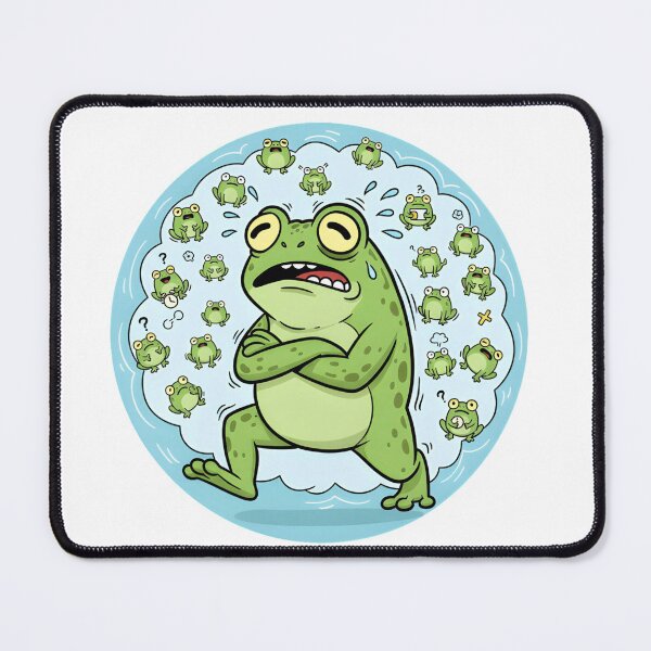 Item preview, Overthinking Frog Sticker – Relatable Anxiety Meme Gift Overthinking Frog Sticker – Too Many Thoughts Anxiety Meme Shirt designed and sold by ZyxDes.