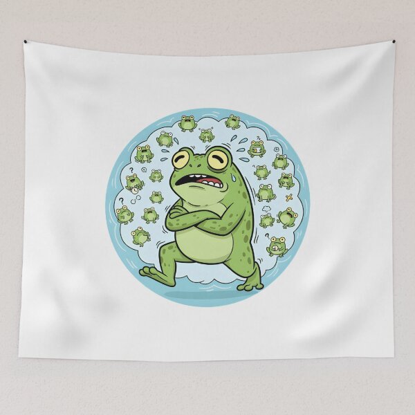 Item preview, Overthinking Frog Sticker – Relatable Anxiety Meme Gift Overthinking Frog Sticker – Too Many Thoughts Anxiety Meme Shirt designed and sold by ZyxDes.