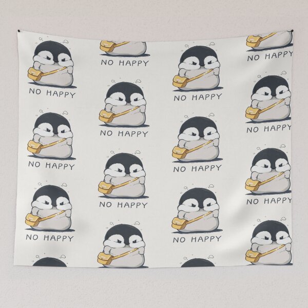 Item preview, Drawing of Grumpy Penguin with a Yellow Purse  designed and sold by NivyasArtistry.